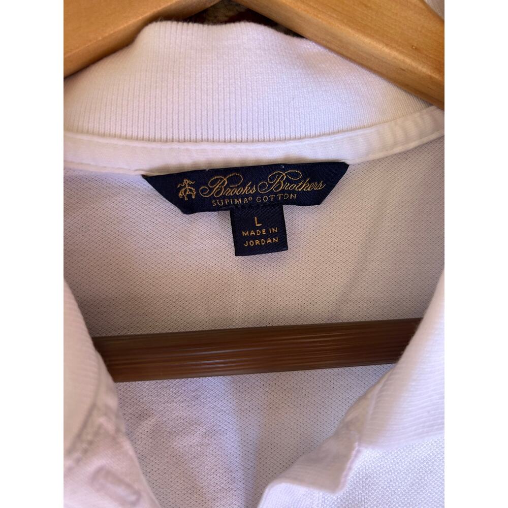 Brooks Brothers supima cotton White Polo Shirt Short Sleeve Collared Tee preppy - Picture 4 of 14